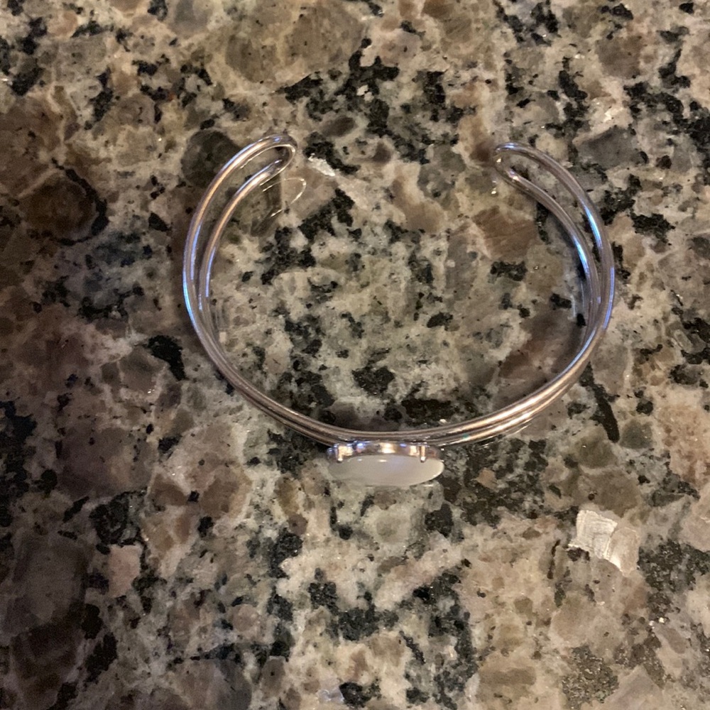 Silver n pearl like cuff bracelet